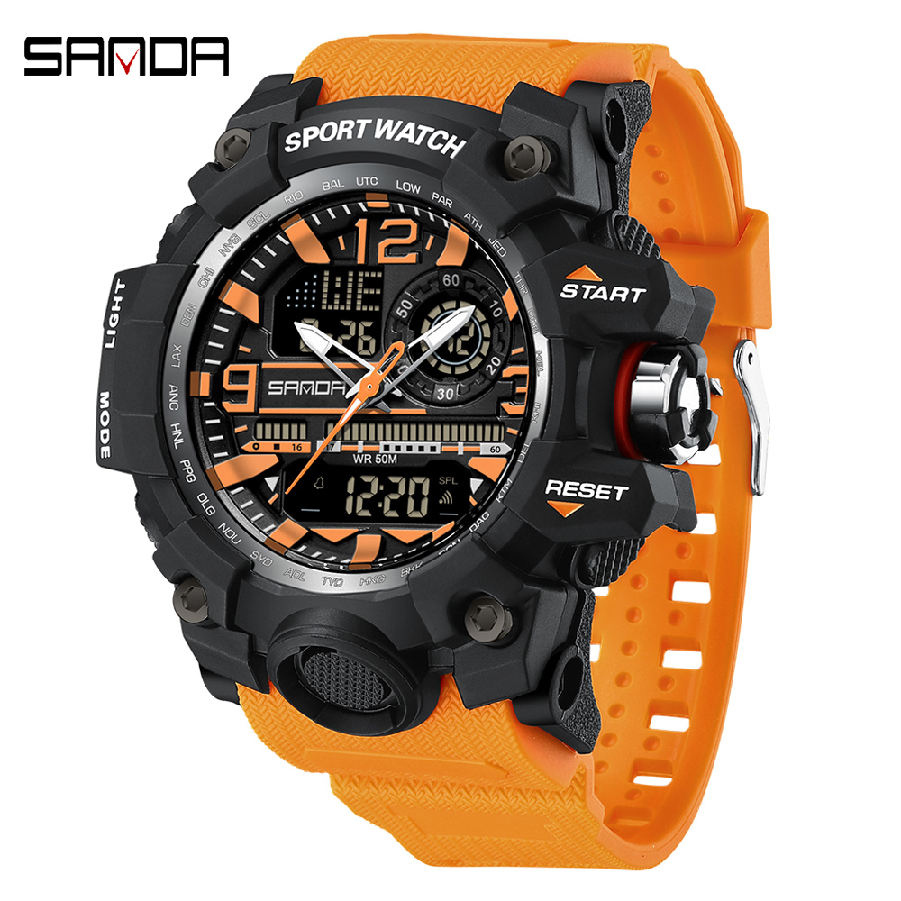 Outdoor Lighting For Steps - SANDA 3133 Outdoor Men's Watches TPU