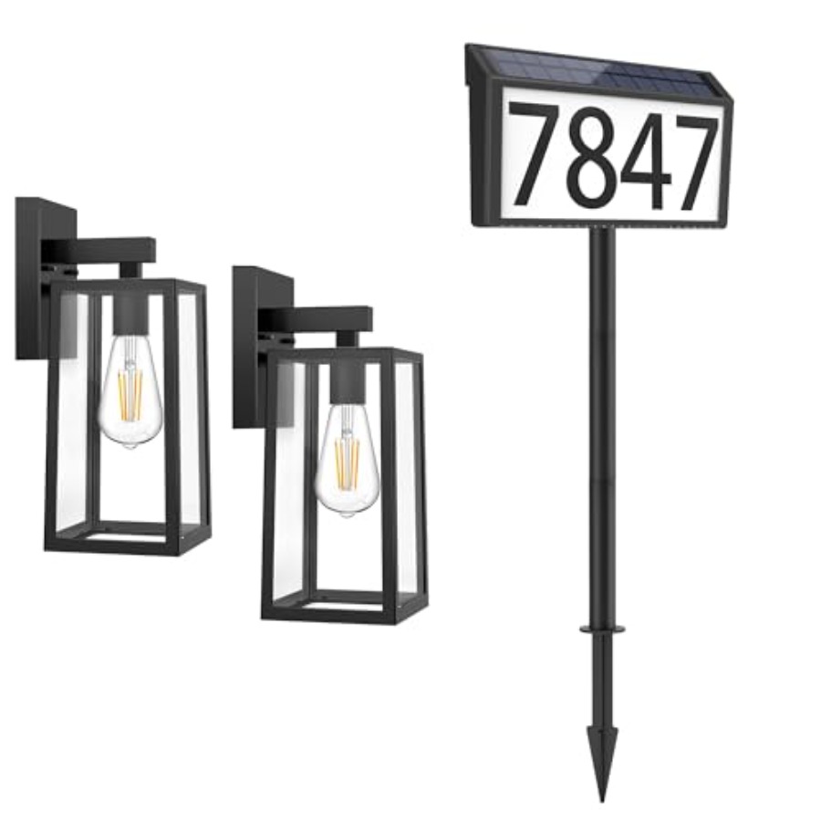 Outdoor Lighting Sconce - 2-Pack Outdoor Wall Sconce Waterproof Anti-Rust