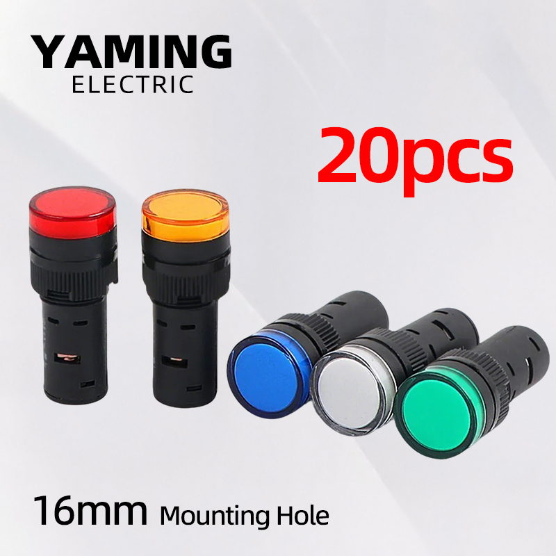 Outdoor Lighting Yellow - 20pcs 16mm Power Supply Indicator Light