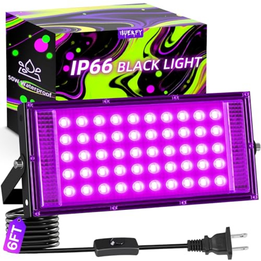 Outdoor Lighting Switch - 50W LED Black Light IP66 Waterproof,
