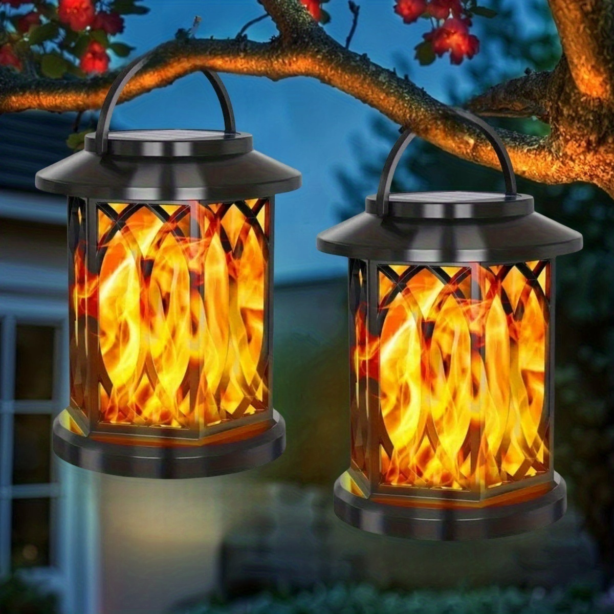 Solar Lantern Hanging - 2pcs Solar Lanterns Light, Outdoor solar