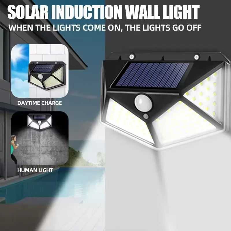Outdoor Lighting Linear - Motion Sensor 100LED Solar Wall Lamp