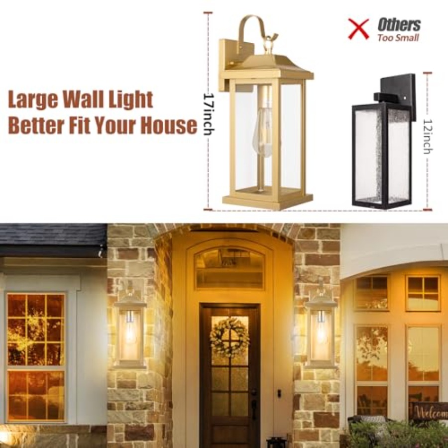 17 Inch Large Gold Outdoor Sco - Outdoor Lighting Sconce incelemesi ve fiyatı