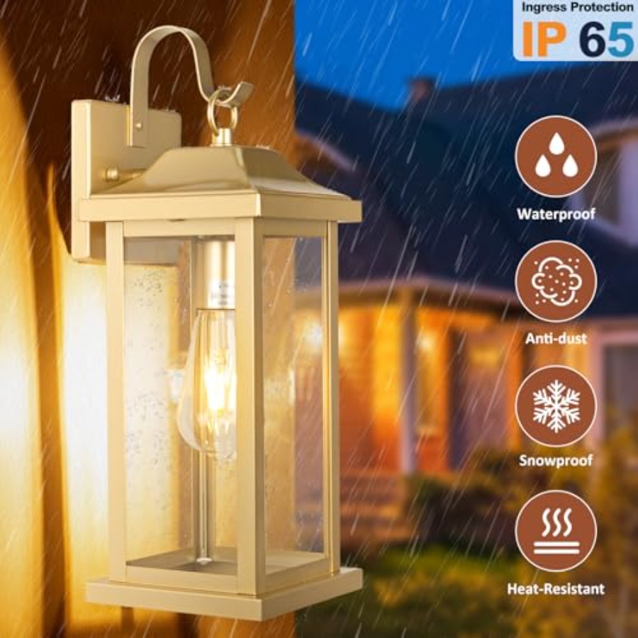 17 Inch Large Gold Outdoor Sco - Outdoor Lighting Sconce incelemesi ve fiyatı