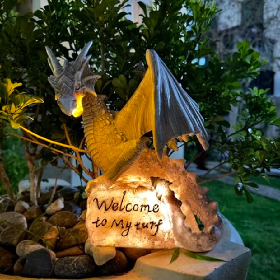 Garden Large Dragon Statue Sol - Outdoor Lighting Traditional incelemesi ve fiyatı