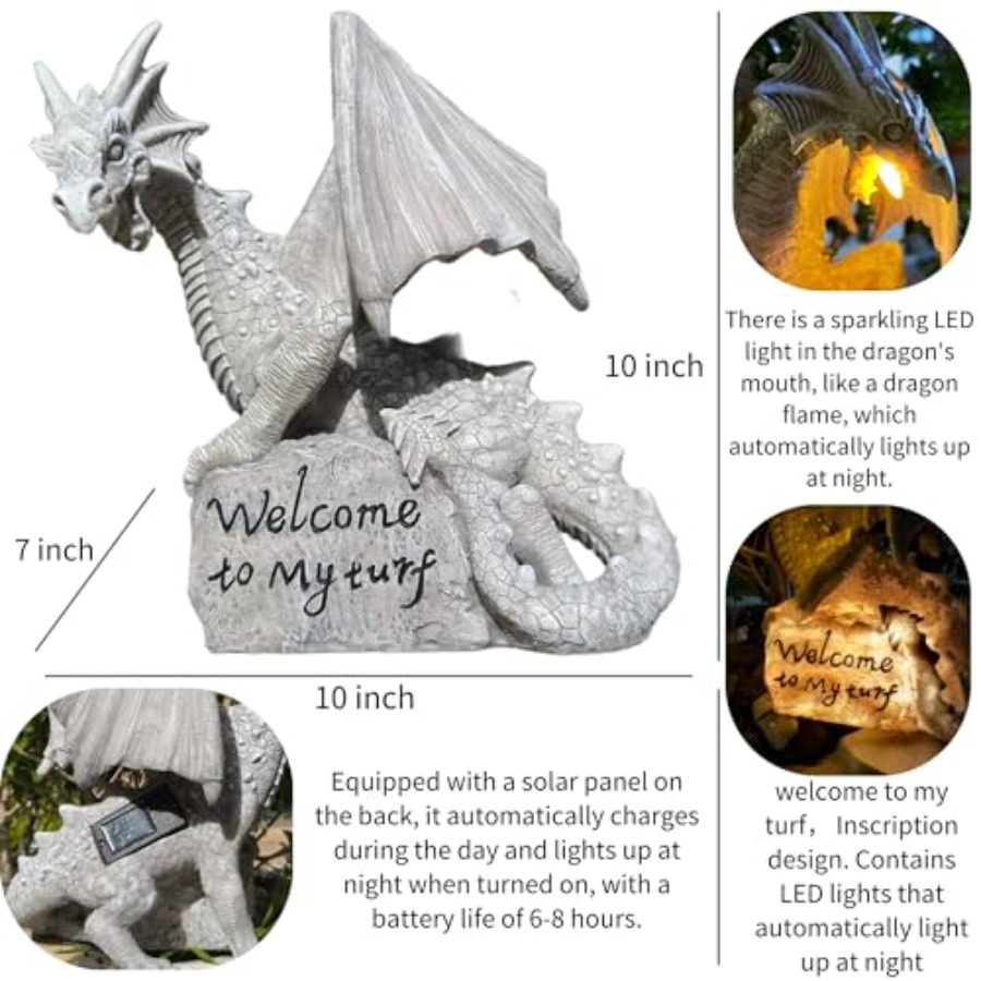 Garden Large Dragon Statue Sol - Outdoor Lighting Traditional incelemesi ve fiyatı