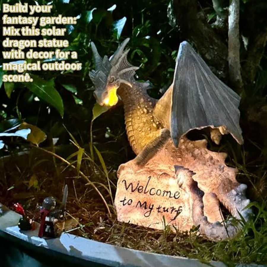 Garden Large Dragon Statue Sol - Outdoor Lighting Traditional incelemesi ve fiyatı