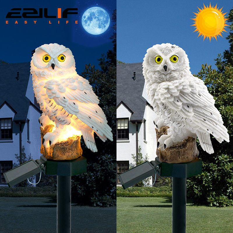 Solar light owl animal sculptu - Outdoor Lighting Traditional incelemesi ve fiyatı