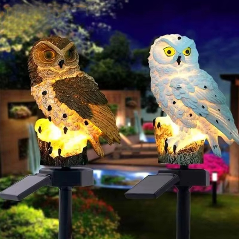 Solar light owl animal sculptu - Outdoor Lighting Traditional incelemesi ve fiyatı