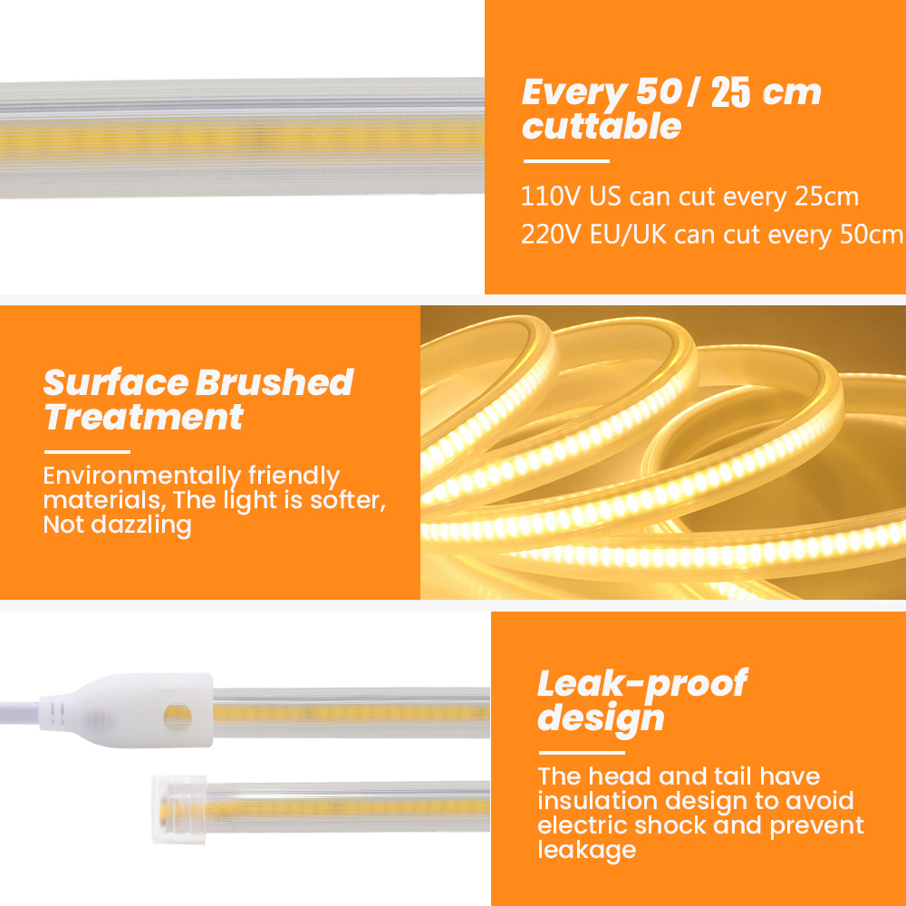 COB LED Strip 110V 220V Flexib - Outdoor Lighting Linear incelemesi ve fiyatı
