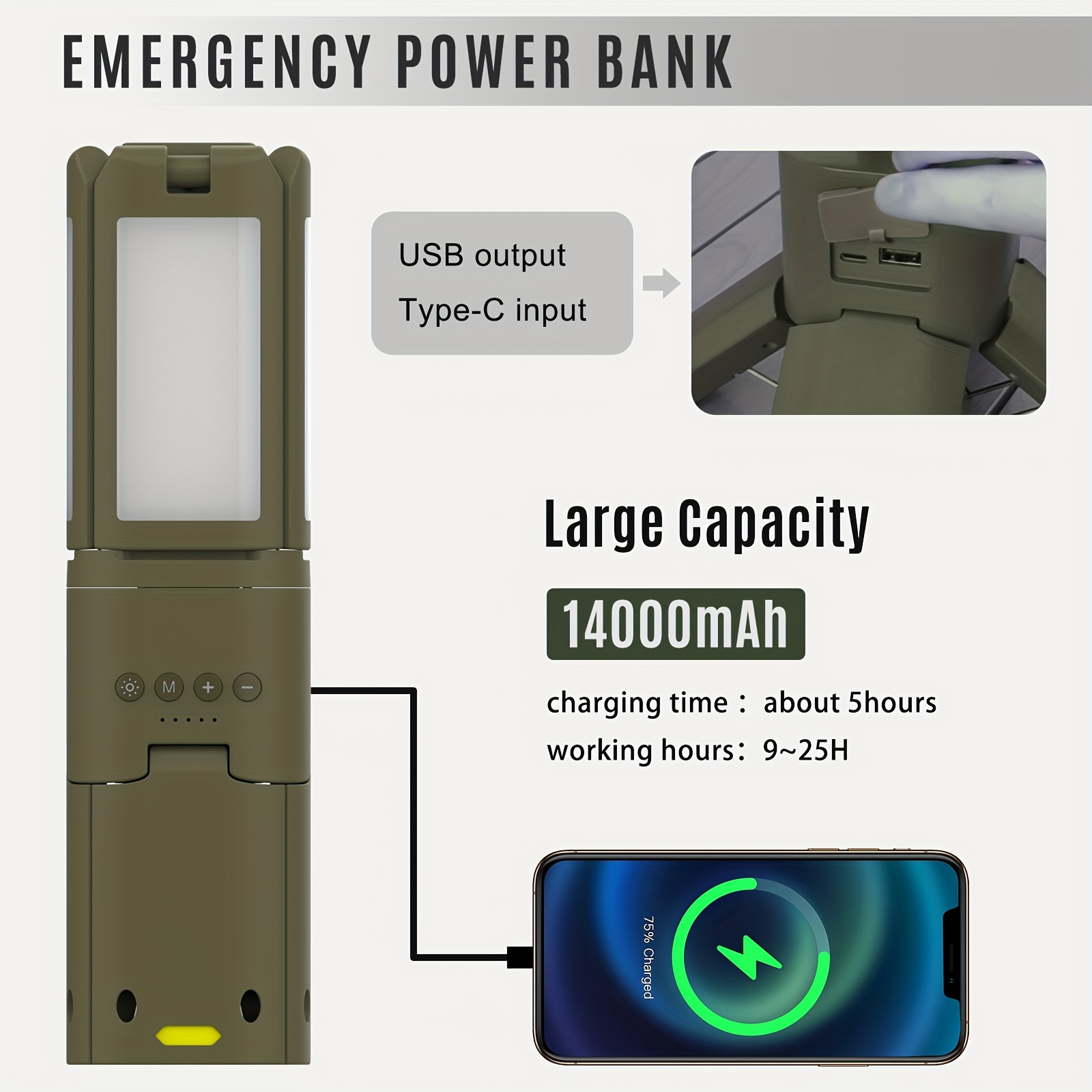 Camping Lantern, 14000mAh Rech - Outdoor Lighting Switch incelemesi ve fiyatı