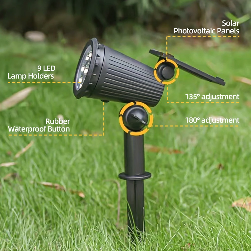 1/2PCS Solar Powered 9LED Lamp - Outdoor Lighting Linear incelemesi ve fiyatı