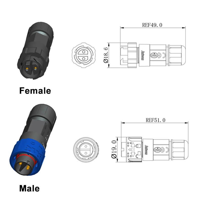 2Pin M16 Power Connector Self- - Outdoor Lighting Wire Connectors incelemesi ve fiyatı