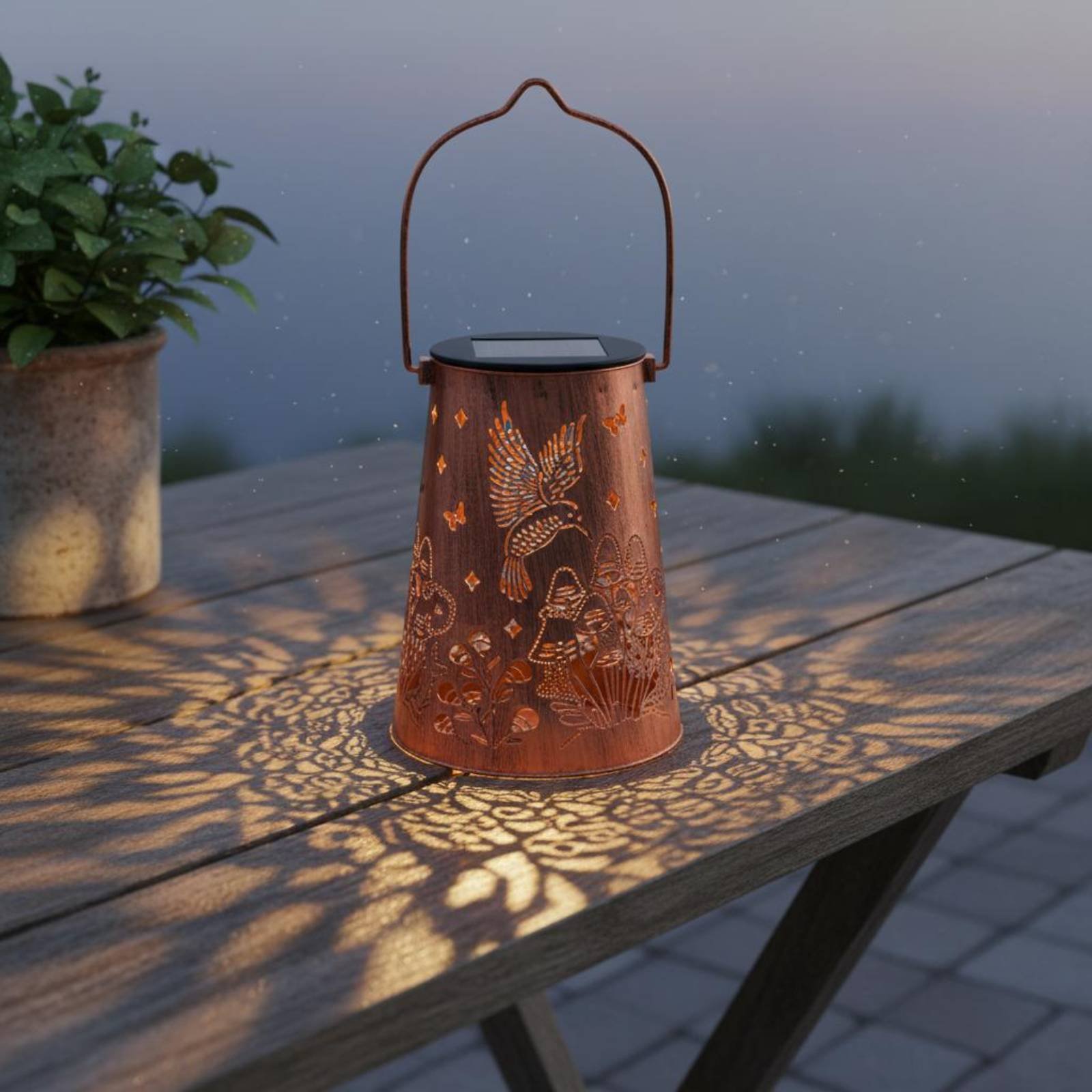 Floral Garden Lantern Pattern  - Solar Lantern Hanging incelemesi ve fiyatı