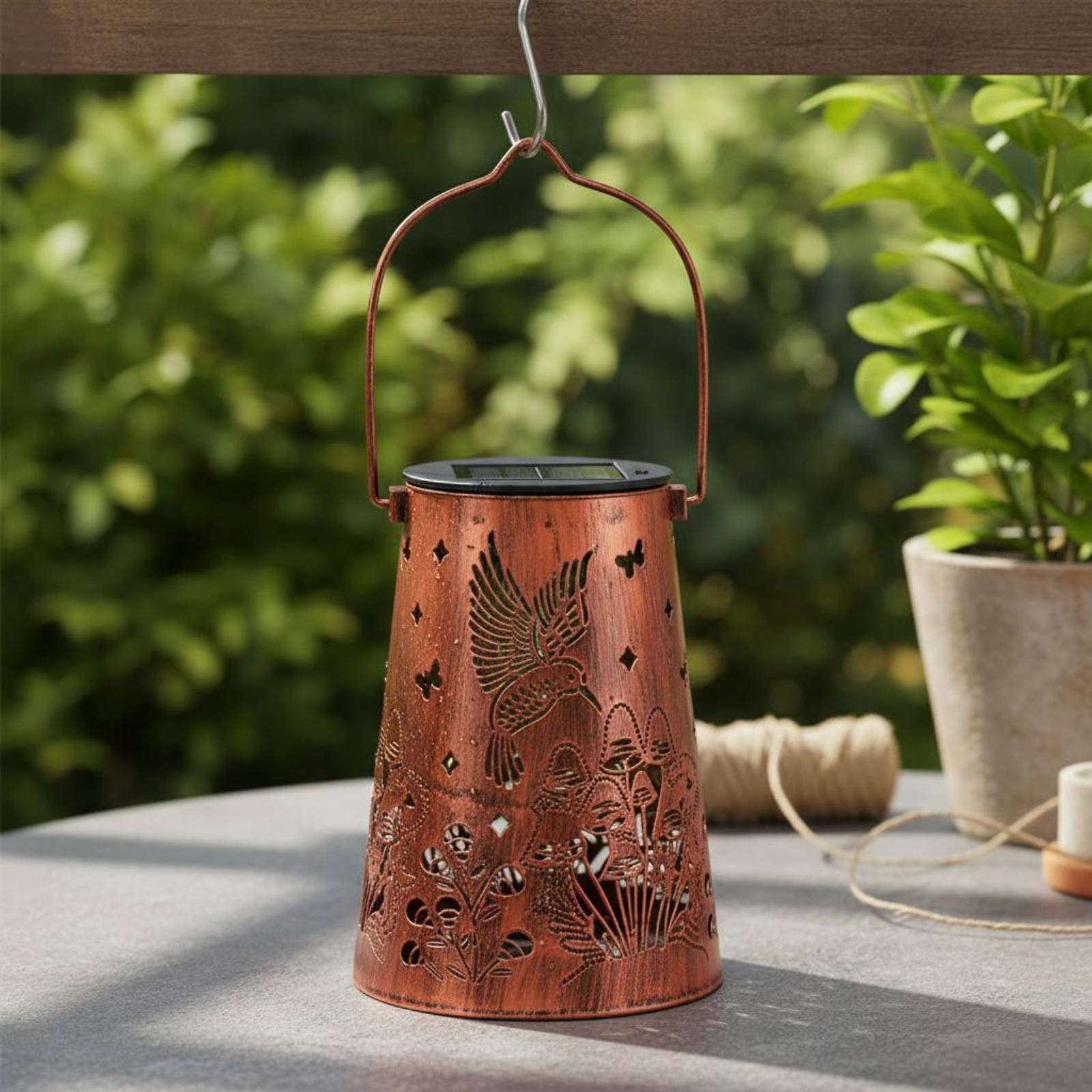 Floral Garden Lantern Pattern  - Solar Lantern Hanging incelemesi ve fiyatı