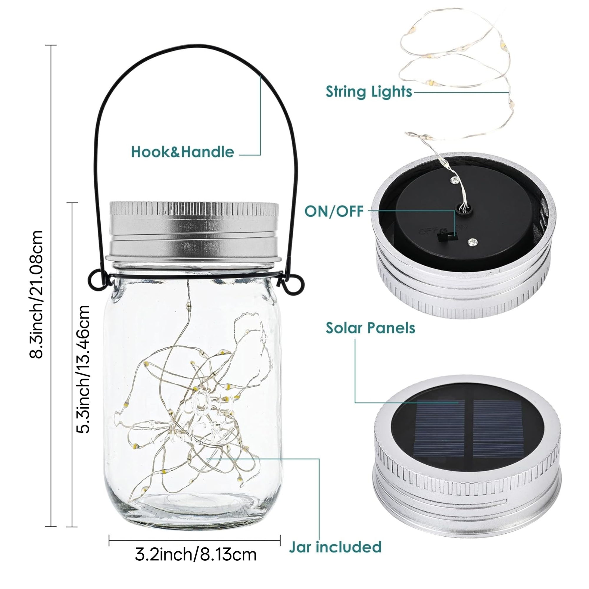 6pcs Outdoor Decorative Mason  - Solar Lantern Hanging incelemesi ve fiyatı