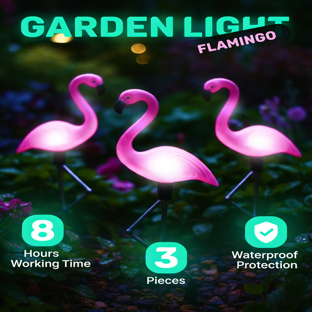 3Pcs Solar Powered Flamingo Gr - Outdoor Lighting Traditional incelemesi ve fiyatı