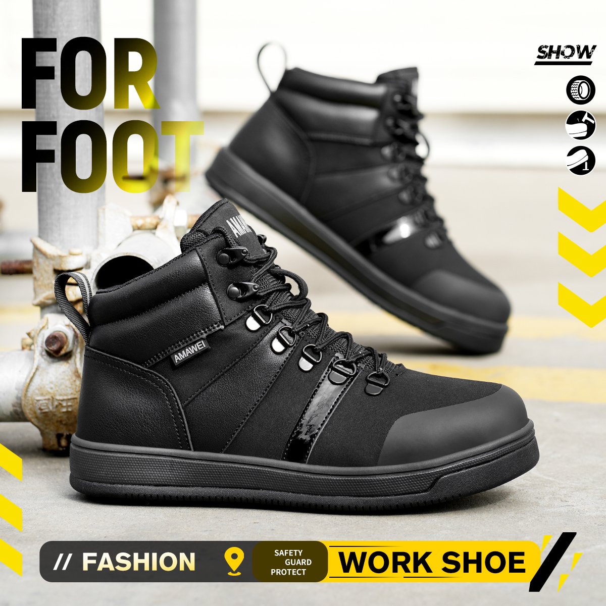MenSteel Toe Safety Work Boots - Outdoor Lighting Round incelemesi ve fiyatı