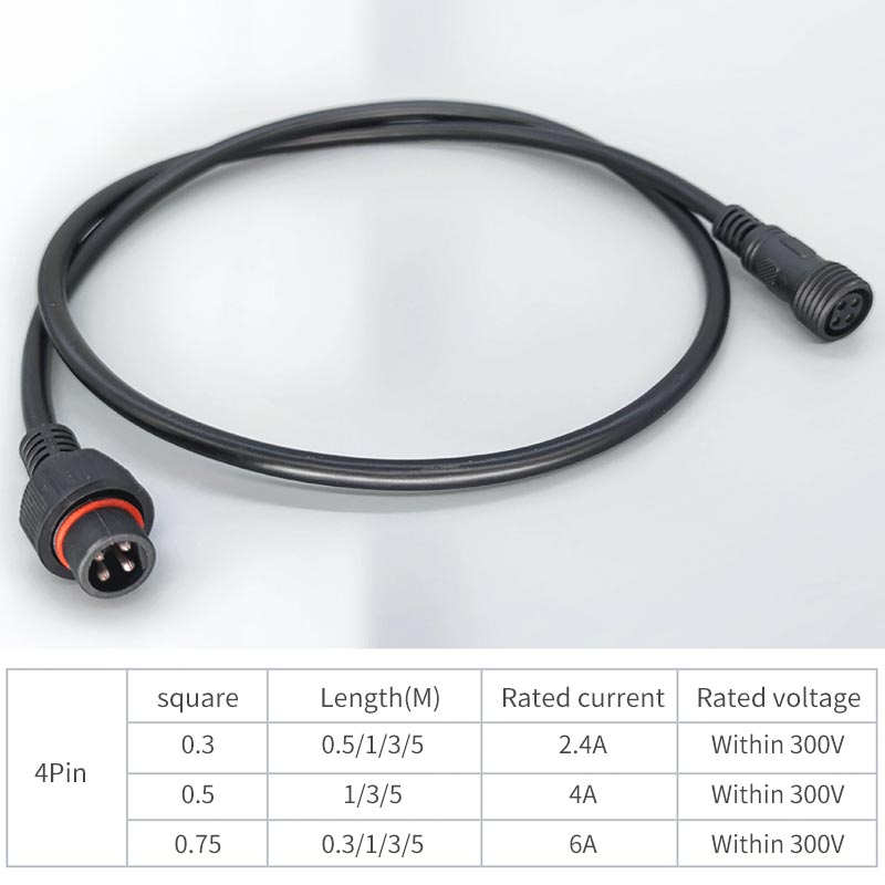 Male Famale Plug Cable 4Pin Wa - Outdoor Lighting Wire Connectors incelemesi ve fiyatı
