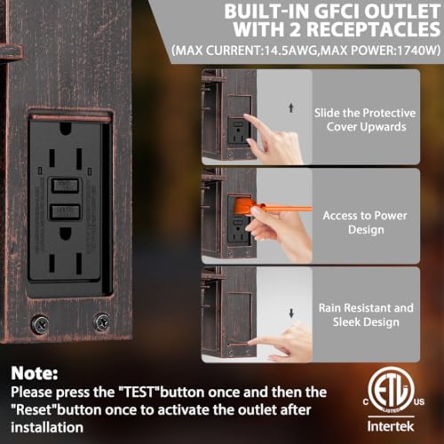 Outdoor Light with GFCI Outlet - Outdoor Lighting Sconce incelemesi ve fiyatı
