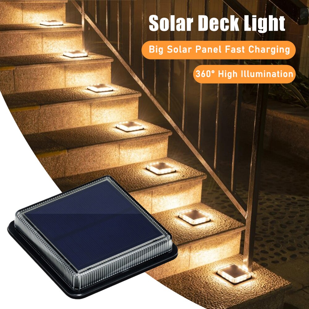 12 LEDs Solar Deck Light Large - Outdoor Lighting On Stairs incelemesi ve fiyatı