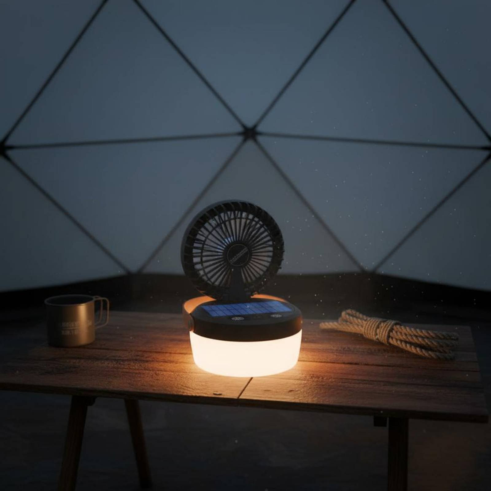 Solar Camping Fan Lantern Fold - Solar Lantern Hanging incelemesi ve fiyatı