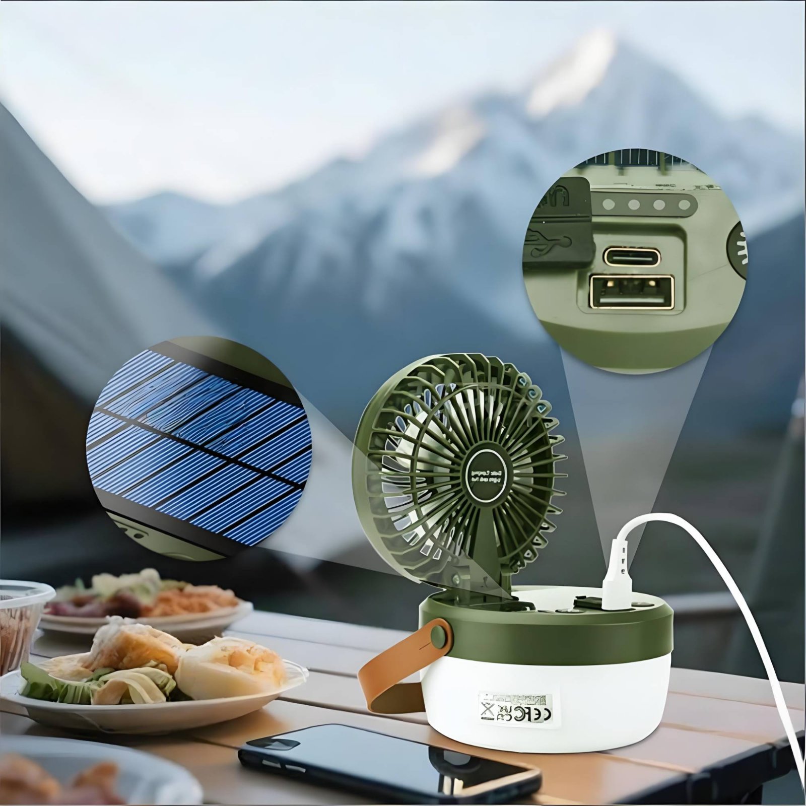 Solar Camping Fan Lantern Fold - Solar Lantern Hanging incelemesi ve fiyatı