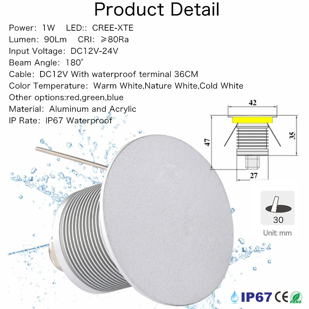 IP67 Waterproof Recessed Stair - Outdoor Lighting On Stairs incelemesi ve fiyatı