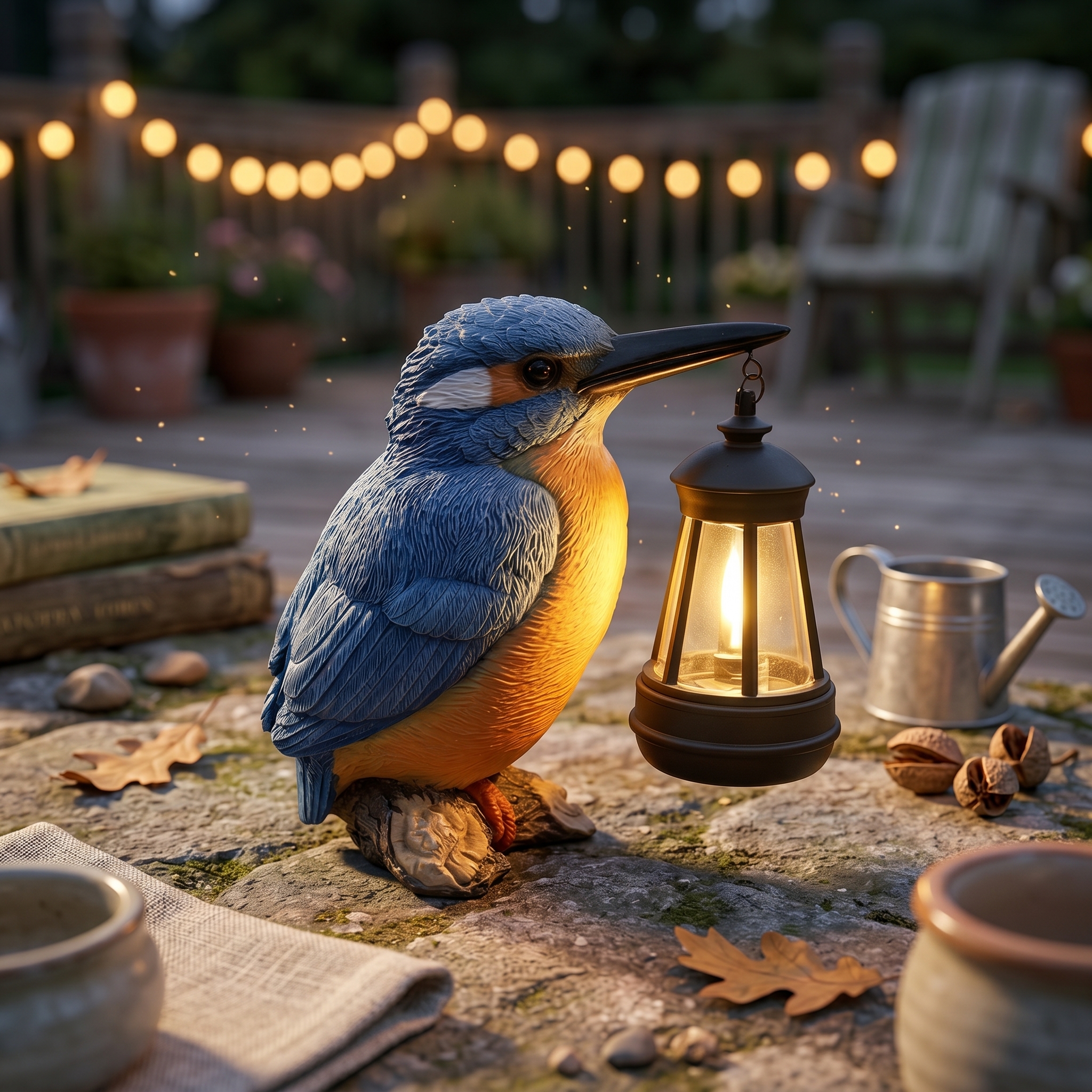 Solar Kingfisher Statue Resin  - Solar Lantern Hanging incelemesi ve fiyatı