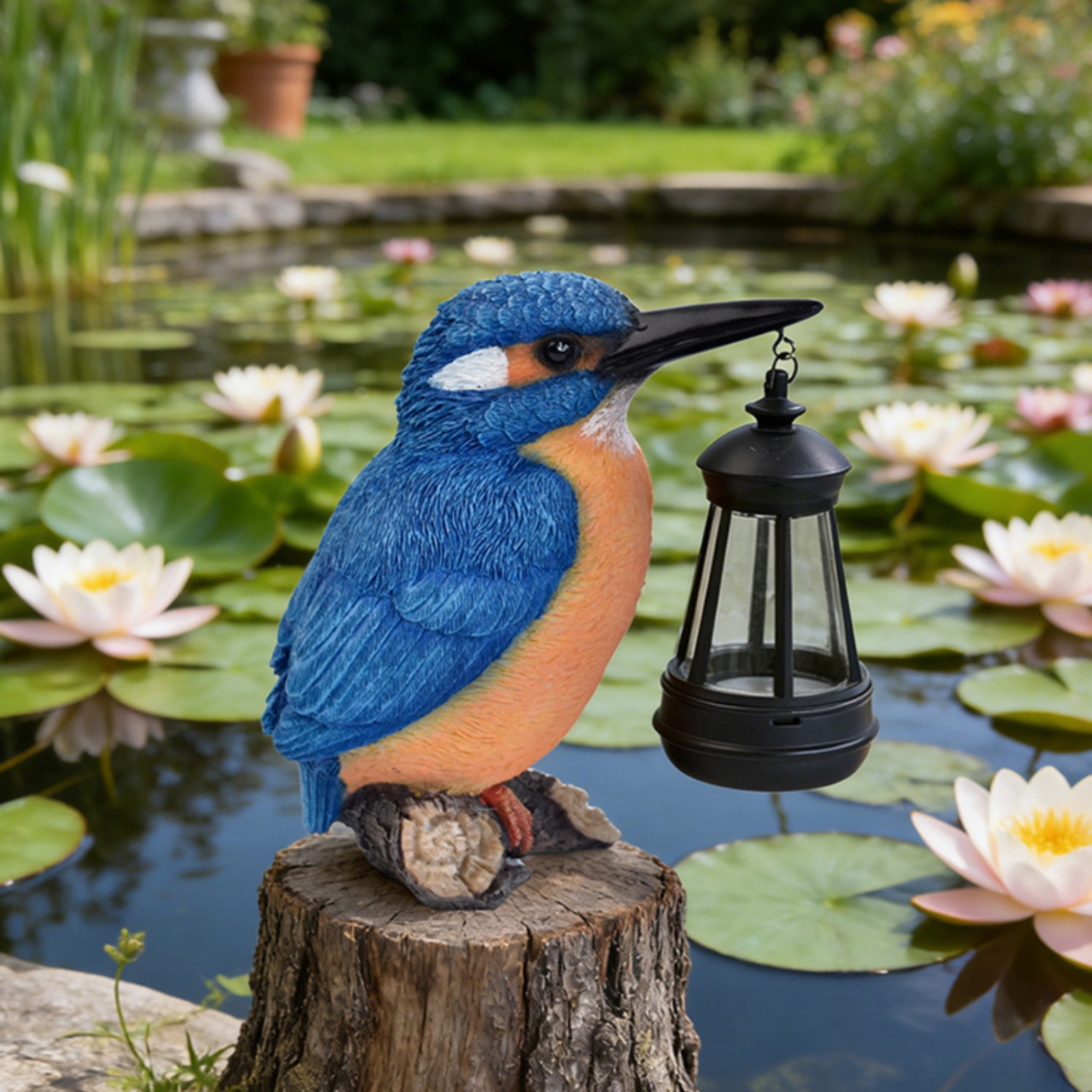 Solar Kingfisher Statue Resin  - Solar Lantern Hanging incelemesi ve fiyatı