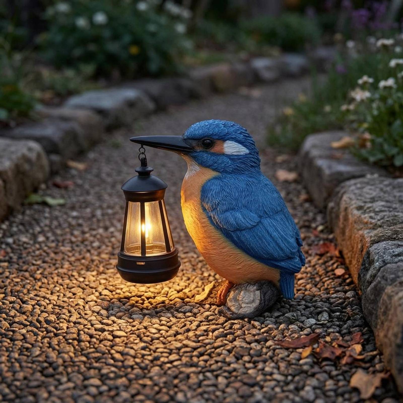 Solar Kingfisher Statue Resin  - Solar Lantern Hanging incelemesi ve fiyatı